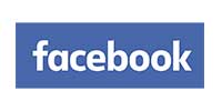 A blue and white facebook logo on top of a page.