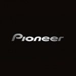 A black background with the word pioneer written in silver.